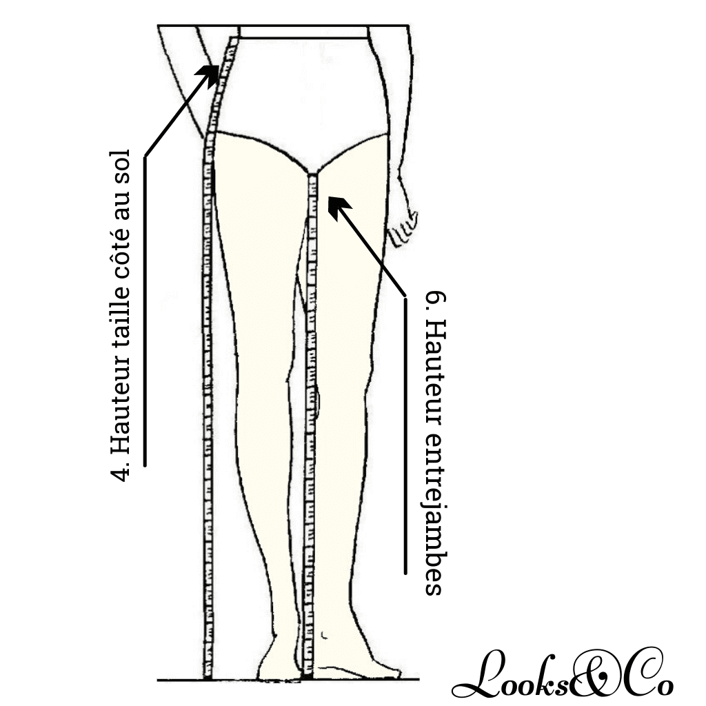 Mesures pour la réalisation du pantalon de base Femme looks and co
