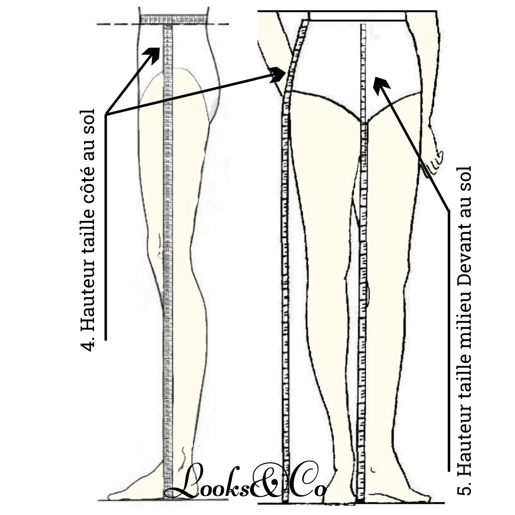 Mesures pour la réalisation du pantalon de base Femme looks and co