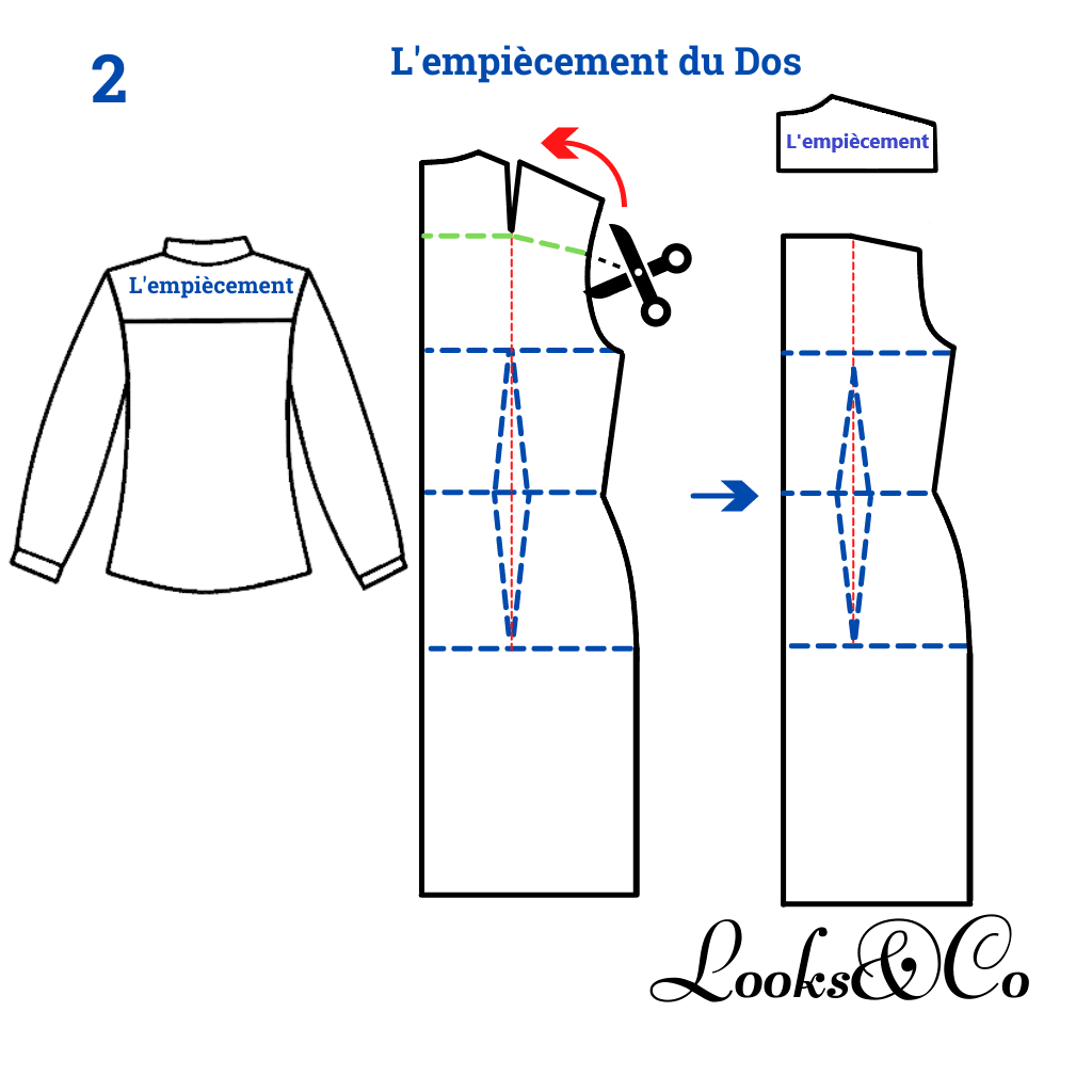 Pince d'épaule. Variations de transformation looks and co