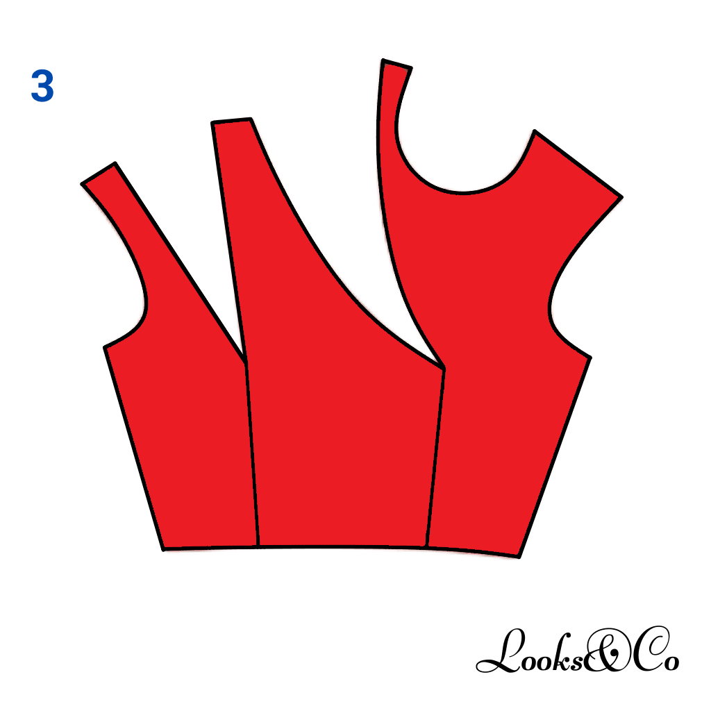 Déplacement de la pince de poitrine au drapée looks and co